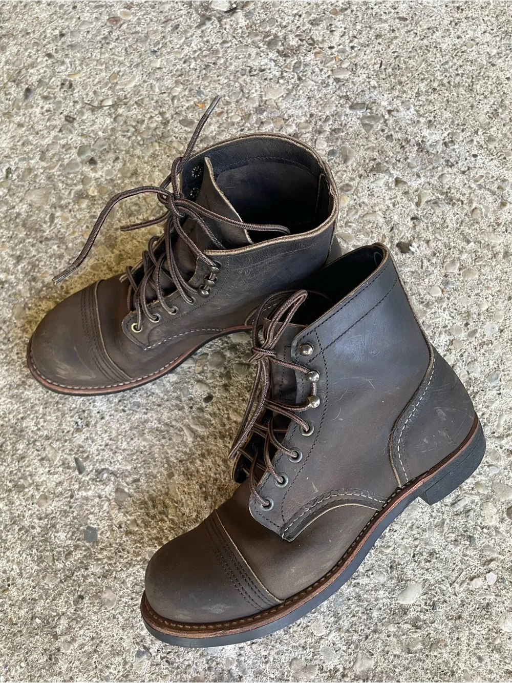 Red Wing Iron Ranger 8086 Charcoal Rough and Tough US 7.5 D No Steel Toe